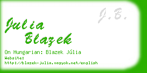 julia blazek business card